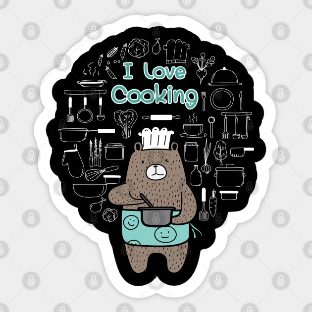 I Love Cooking! Dad Bear Sticker by creative